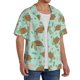 thumbnail image 2 of Balery Cute Sea Turtles Camisa Casual de Manga Corta con Botones para Hombre, Texturizada, Estilo Cubano, para Playa, Verano-Small, 2 of 5