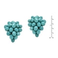 thumbnail image 4 of AeraVida Trendy Summertime Fashion Turquoise Colored Crystal Beads Cluster of Grapes Fruit Inspired Clip-On Earrings Fun and Casual Fashion Jewelry Gifts for Women, 4 of 5