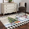 thumbnail image 4 of Rectangle Area Rugs 3 x 5 Ft, Beige Christmas Non-Slip Residential Carpet, Xmas Tree Snowman Bear Snowfall Plaid Indoor Crawling Mats Runner Rugs for Living Room/Dining Room/Bedroom, 4 of 8