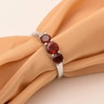 thumbnail image 2 of 1.00 Ctw Round Shape Red Garnet Gemstone 925 Sterling Silver Three Stone Women Wedding Ring, 2 of 5