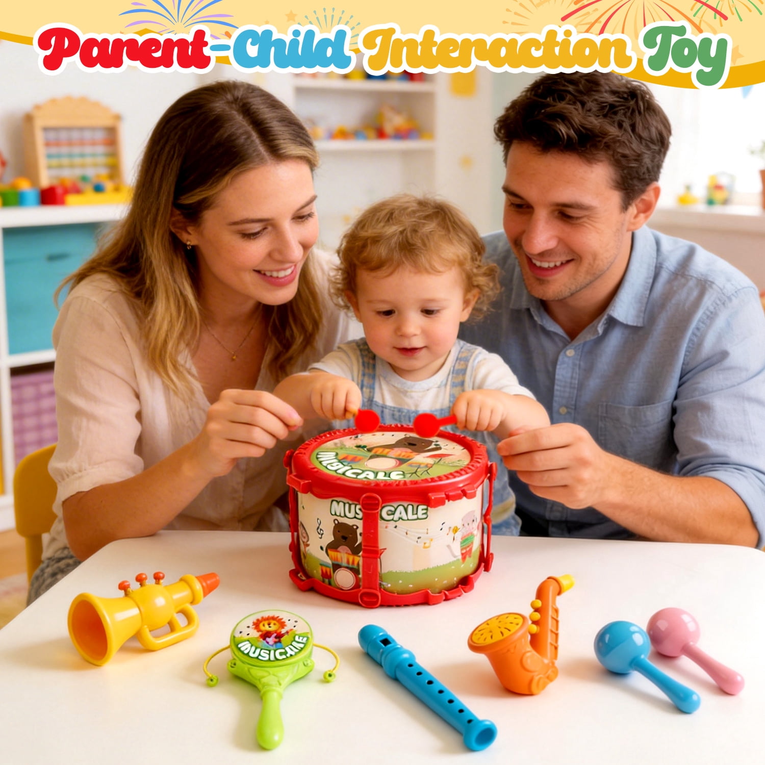 Caunedy Baby Musical Instruments Set,Montessori Toys for Toddlers 3-8,Preschool Educational Kids Gifts,Christmas Birthday Gifts for Boys Girls