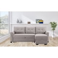 thumbnail image 4 of Destiny Light Gray Fabric Reversible Sleeper Sectional Sofa with Storage Chaise, 4 of 4