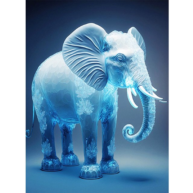 Pintura de diamante 5D DIY Kit de elefante de taladro redondo completo Decoración del hogar (dg424) FLhrweasw Nuevo