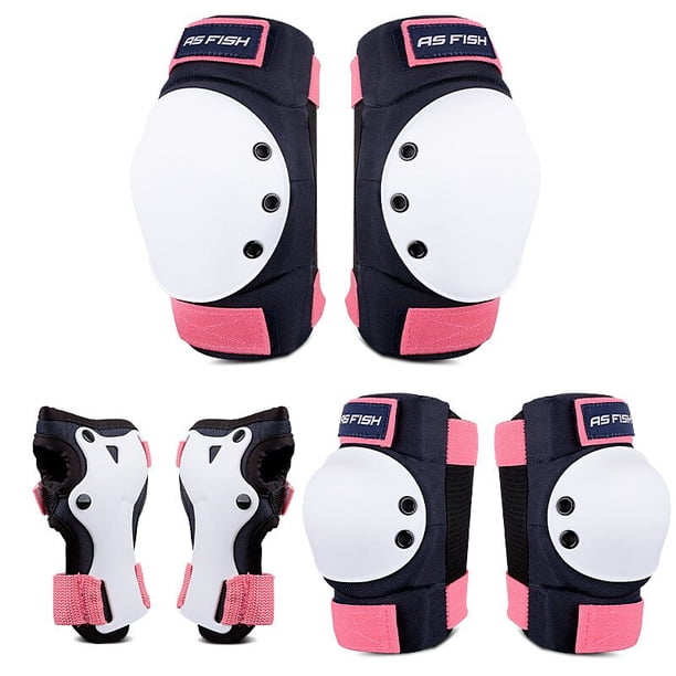 Professional Roller Skating Protector for Teenage Adults Cycling Rock Climbing Knee Elbow Wrist Hand Protective GearPink padsM He Qiyong unisex