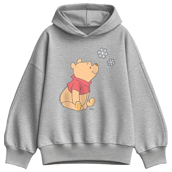 Winnie the Pooh - Snowflakes Oversized Fleece Hoodie Sweatshirt