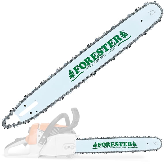 FORESTER 14" Replacement Chainsaw Bar & Chain Combo | 14in Length, 3/8” EXT Pitch, .050 Gauge, A074, 50 DL| Replacement Chain Saw Parts Kit For Stihl