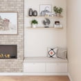 thumbnail image 5 of Ballucci 48" Floating Shelves, 2-Pack Wood Wall Shelf Set with Invisible Brackets, 8" Deep, Oak Finish, 5 of 10