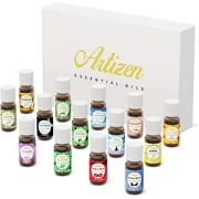 Artizen Top 14 Essential Oil Set for Diffuser, Aromatherapy and Candle Making - Fall Holiday Fragrance Scents with Lavender, Frankincense, Eucalyptus Oils and More