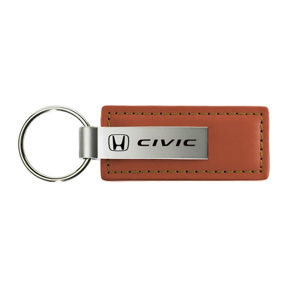 Honda Civic Keychain & Keyring - Brown Premium Leather