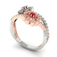 thumbnail image 2 of Halo Engagement Ring for Women - 0.48ct Simulated Pink Tourmaline in 14K White/Rose Gold Promise Ring, 2 of 6