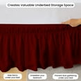 thumbnail image 3 of CCNY Wrap Around Style Bed Skirt Short King Burgundy 15" Microfiber Bed skirt, 3 of 6