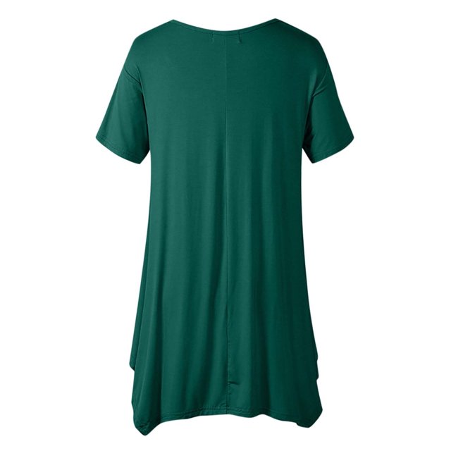 Pompotops Robes d'Été Décontractées pour Femmes Col en V Manches Courtes Imprimées avec Poche