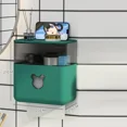 thumbnail image 3 of Estante para papel higiénico de pared, resistente al agua, caja para papel higiénico, caja para guardar rollos de papel, bandeja para guardar artículos de baño, accesorios de baño, 3 of 5