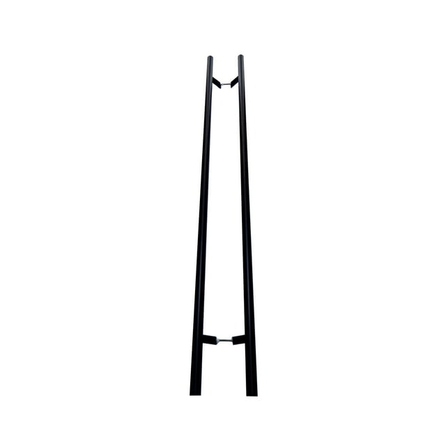 Poignée de Porte 60′′ Type Round Offset ‘H' – Finition Satin & Noir – Acier Inoxydable 304 – Style Échelle Moderne Entrée Dos-à-Dos Douche Verre Bois Métal Portes