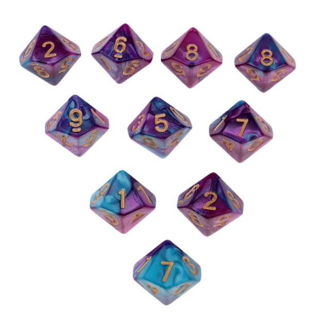 Jeu De Dés Polyédriques Avec Pochette, Numéros Dorés À Double Couleur