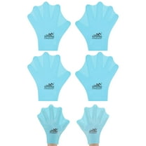Uxcell 2 Pair Silicone Swimming Gloves Webbed Finger Frog Type Small Gloves Blue