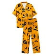 thumbnail image 4 of Pajamas For Women Set Halloween Pumpkprint Short Sleeve Shirts Long Pants Costume Sleepwear Loungewear Nightwear Nightclothes Homewear, 4 of 5