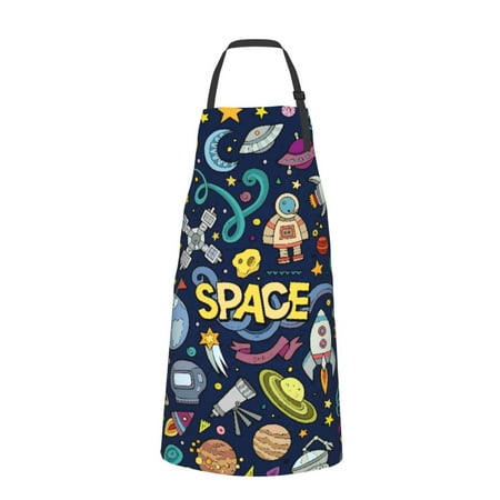 

Bingfone Colorful Space Apron Gifts For Men Women Professional Grade Chef Apron For Kitchen Bbq & Grill