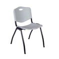 thumbnail image 3 of 84" x 24" Kobe Mobile Training Table- Cherry & 3 'M' Stack Chairs- Grey, 3 of 5