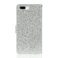 thumbnail image 2 of Allytech Wallet Glitter Case for Apple iPhone 8 Plus/ iPhone 7 Plus, Bling Glitter Faxu Leather Folding Stand Credit Cards Slots Shock-Absorbing Anti-slip Case Cover, Silver, 2 of 9
