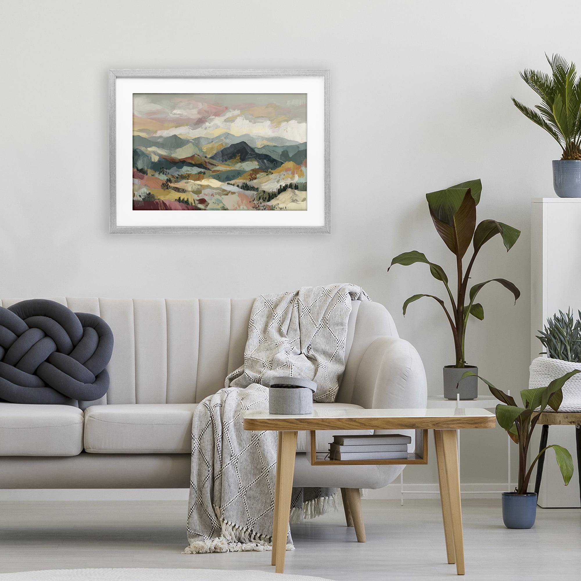 Stupell Industries Mountain Valley Vista Gray Framed Print Under Glass, design by Chromatic Storm Studio