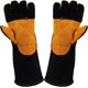 thumbnail image 1 of Guantes para barbacoa, guantes para soldar, resistentes al calor, guantes para horno para asar a la parrilla, cocinar, soldar, chimenea, guantes para hornear ignífugos en talla única (negro amarillo) kaili Sencillez, 1 of 5