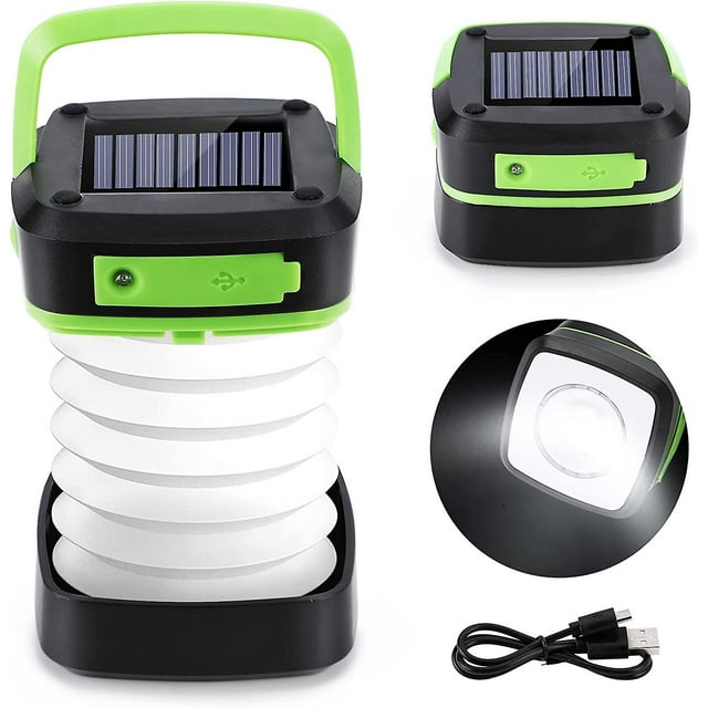 Lampes de Camping Solaires et Rechargeables par Usb, Lanterne de Camping Led Étanche pour Camping, Randonnée