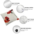 thumbnail image 6 of nygtbtfer Set of 2 Linen Throw Pillow Cover Green Flower Many Red Poppies Angle of Page Poppy  Home Decor Square Flax Pillowcase Cushion Cover for Couch Sofa White, 6 of 7