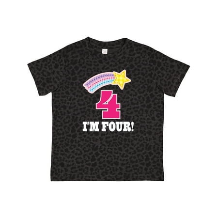 

Inktastic 4th Birthday 4 Year Old Girls Rainbow Star Gift Toddler Toddler Girl T-Shirt