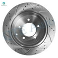 thumbnail image 4 of Set of 6 Rear 262mm Drilled Slotted Brake Disc Rotors-Rear D1037 7940 Ceramic Brake Pad kit For 2007-2017 Jeep Compass, 4 of 6