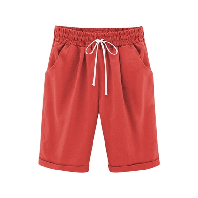 Shorts Rouges Taille Haute à Enfiler pour Adolescentes Vêtements d'Été pour Filles 150 Vêtements Fille