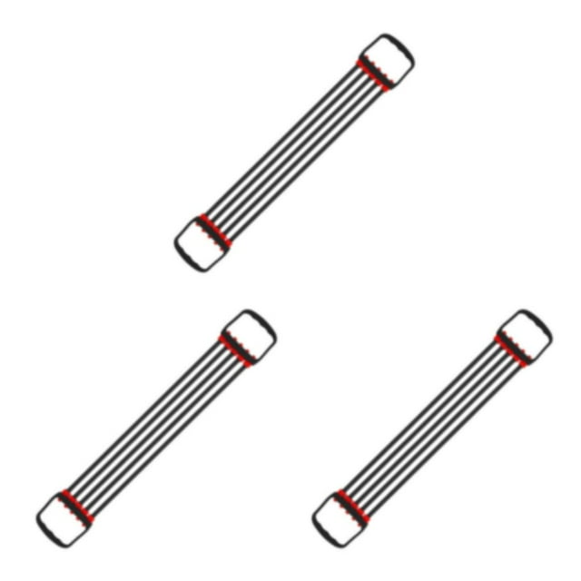 Decodeary 30-150lbs Chest Expander Rally Strap Elastic Band Rope Resistance Leg Foot Black 67 x 11cm 3Set