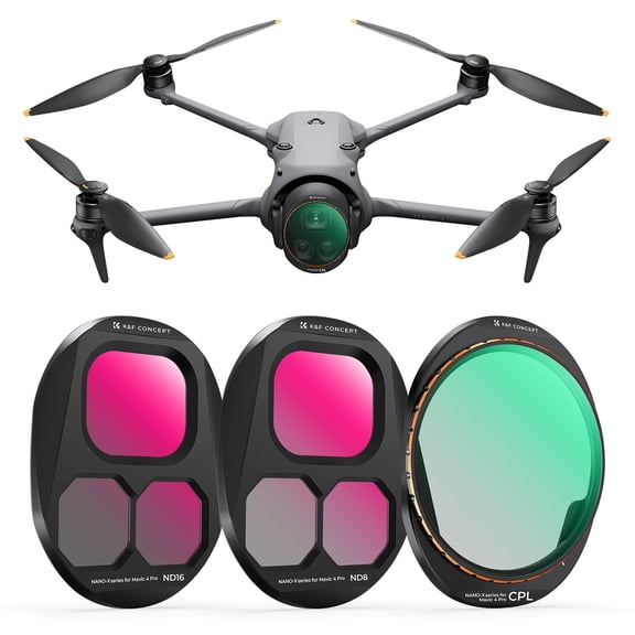 K&F CONCEPT Drone Filter Kit 3pcs (CPL ND8 ND16) Multi Coated HD Optical Glass/Aluminum Frame, Compatible with DJI Mavic 4 Pro