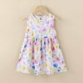 thumbnail image 2 of Agkizg Girls Sleeveless Tank Dresses Crewneck Floral Print Casual A Line Flower Girl Sundress Dresses, 2 of 5