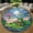 Frog and Lotus, variant on Round Rug, Golf Cart2 Animal Lover Gift Soft Washable Carpet, Non-Slip Floor Mat for Living Room Bedroom Home Decor 24 Inch