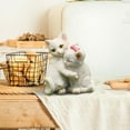 thumbnail image 5 of Hxlamzoo White Cat Statue for Desk Couple Kitten Figurines Decor Resin Cat Sculpture Decorative Desk Statues for Office, Living Room Gifts for Cat Lovers Mom 2.95*2.55 Inch, 5 of 7