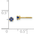 thumbnail image 3 of 14k Yellow Gold 3mm Simulated Sapphire Birthstone Stud Earrings Sep September, 3 of 7
