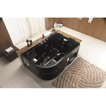 Jacuzzi Shower Module - 2 Person Bathtub Black Jacuzzi Whirlpool 12 Massage Jets Shower Wand Waterfall Faucet FM Radio SPA Hot Tub Model 052A-BK-SD