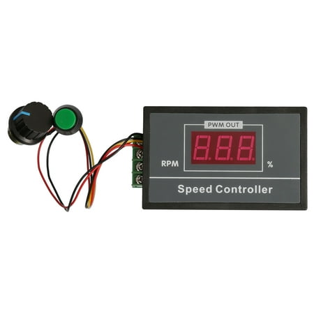 

OWSOO DC6-60V 24V 36V 48V 0-30A PWM Motor Speed Controller Panel with Start&Stop Switch Percentage Digital Display TE1256