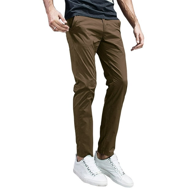 Pantalones Casual Match Ajustados de Corte Cónico en Khaki Claro