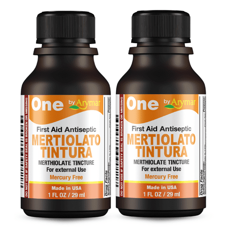 Arymar Mertiolato Tintura – First Aid Antiseptic for Wounds, 1 fl oz (2-Pack)