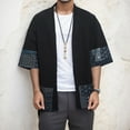 thumbnail image 2 of Mens Join Together Style National Style Retro Hanfu Japanese Loose Cardigan Coat, 2 of 6