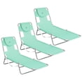 thumbnail image 1 of Ostrich Chaise Lounge Folding Sunbathing Recliner Lawn Chair, Teal (3 Pack), 1 of 8
