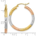 thumbnail image 4 of Auriga Fine Jewelry 14K Tri-color Gold Hoop Earrings for Women(L- 31.6mm, W- 30.3mm), 4 of 5