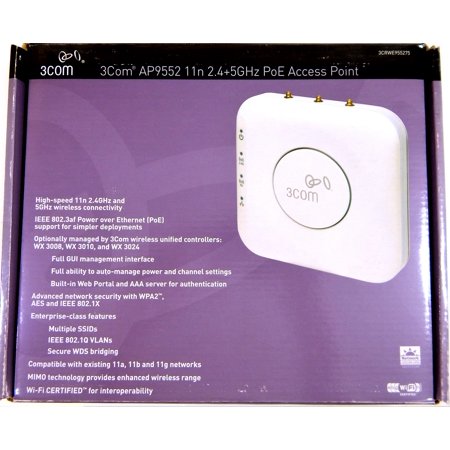 3Com AP9552 11n 2.4+5Ghz PoE Accress Point 3CRWE955275 NO-Antenna / NO- CD software