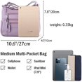 thumbnail image 5 of KY 10 Pockets Crossbody Purses for Women Medium Pocketbooks Lightweight Ladies Satchel Bag Multi Pocket Shoulder Handbag, 5 of 5