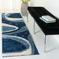 thumbnail image 3 of SAFAVIEH Florida Laidley Geometric Shag Area Rug, Dark Blue/Ivory, 8'6" x 12', 3 of 10