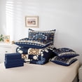 thumbnail image 6 of Feelyou Fashion Aztec Twin Bedding Sets 7pcs, Navy Damask Triangle Bedding Comforter Set, 6 of 8