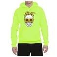 thumbnail image 2 of Skull Sunflower Skeleton Bandana Inspirational/Christian Unisex Graphic Hoodie Sweatshirt, Safety Green, 2XL, 2 of 3