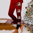 thumbnail image 1 of MKLEKYY Leggings push up para mujer, leggings para entrenamiento, leggings con estampado navideño, pantalones con bloques de color, leggings suaves y elásticos. 1770, 1 of 4